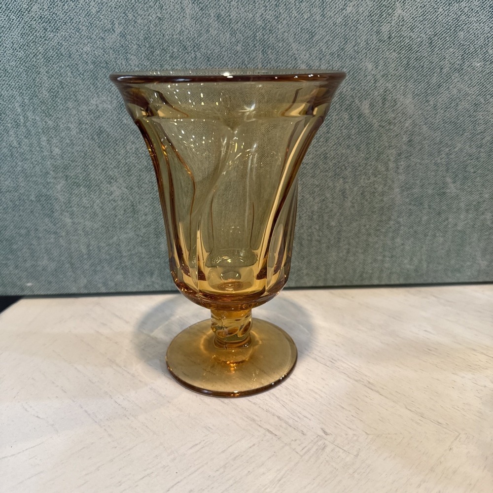 Vintage Fostoria Jamestown Amber Stem Water Footed Goblet 5 7/8" H 10oz